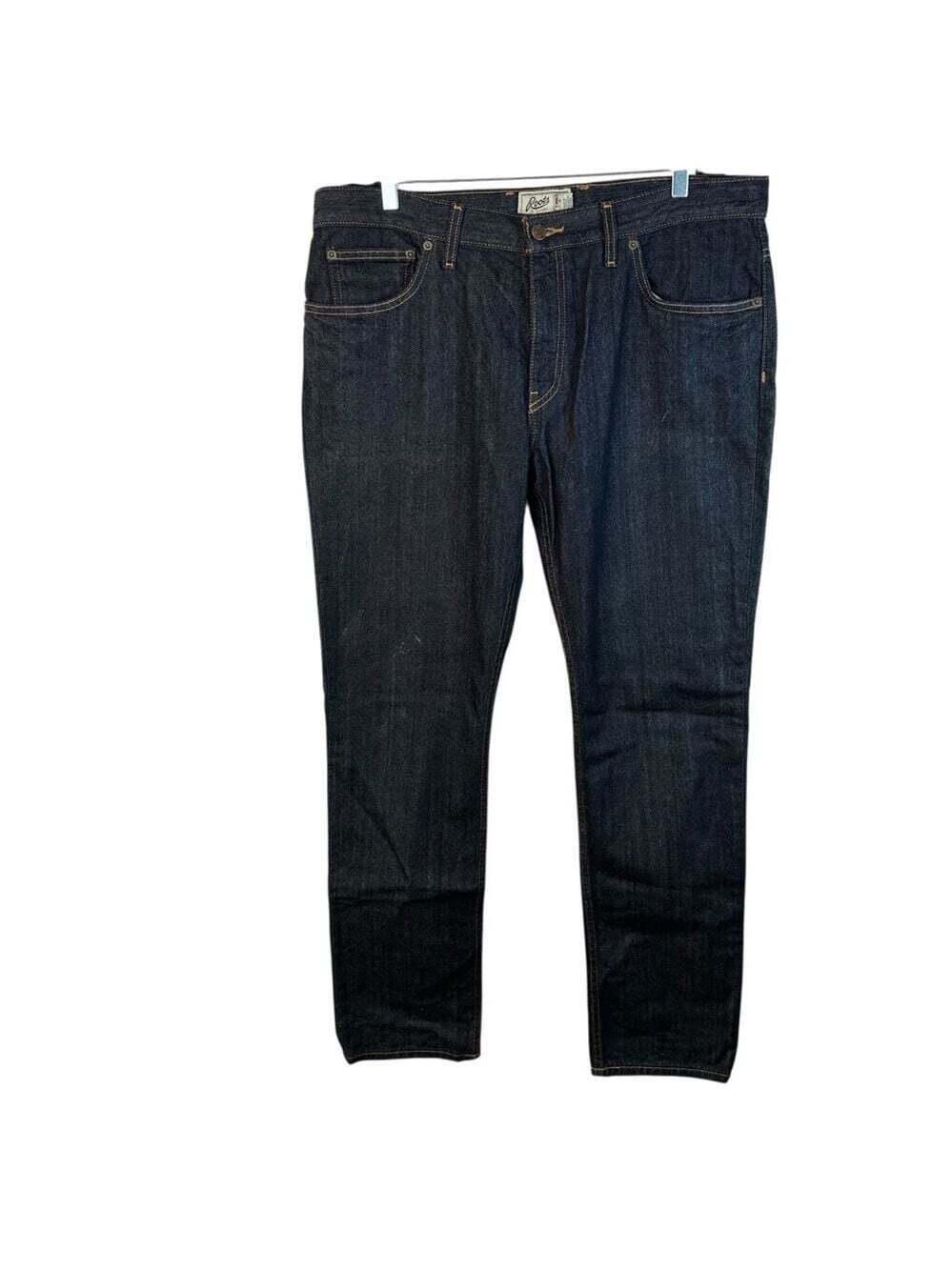 Roots Jeans Dark Wash Denim Straight Leg Classic Fit Five Pocket Size 38x33